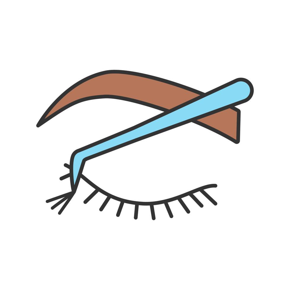 Cluster lash extension color icon. Semi permanent or temporary lashes. 3D volume flare lashes. Makeup and beauty. Isolated vector illustration