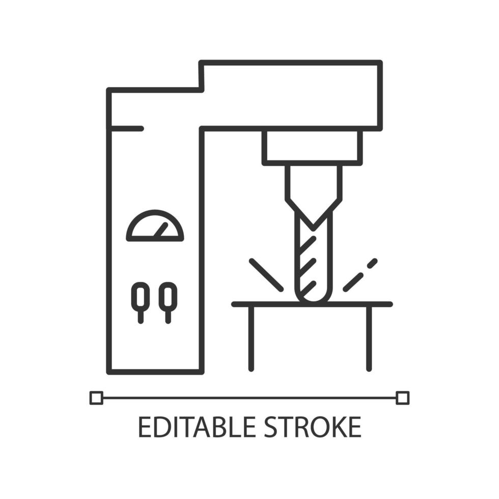 Steel industry linear icon. Metal and iron production technology. Metallurgy. Factory equipment. Engineering. Thin line illustration. Contour symbol. Vector isolated outline drawing. Editable stroke