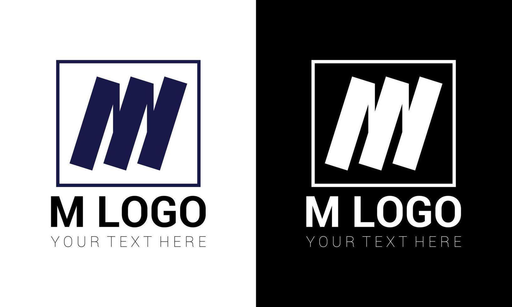 letter m construction business vector logo template blue