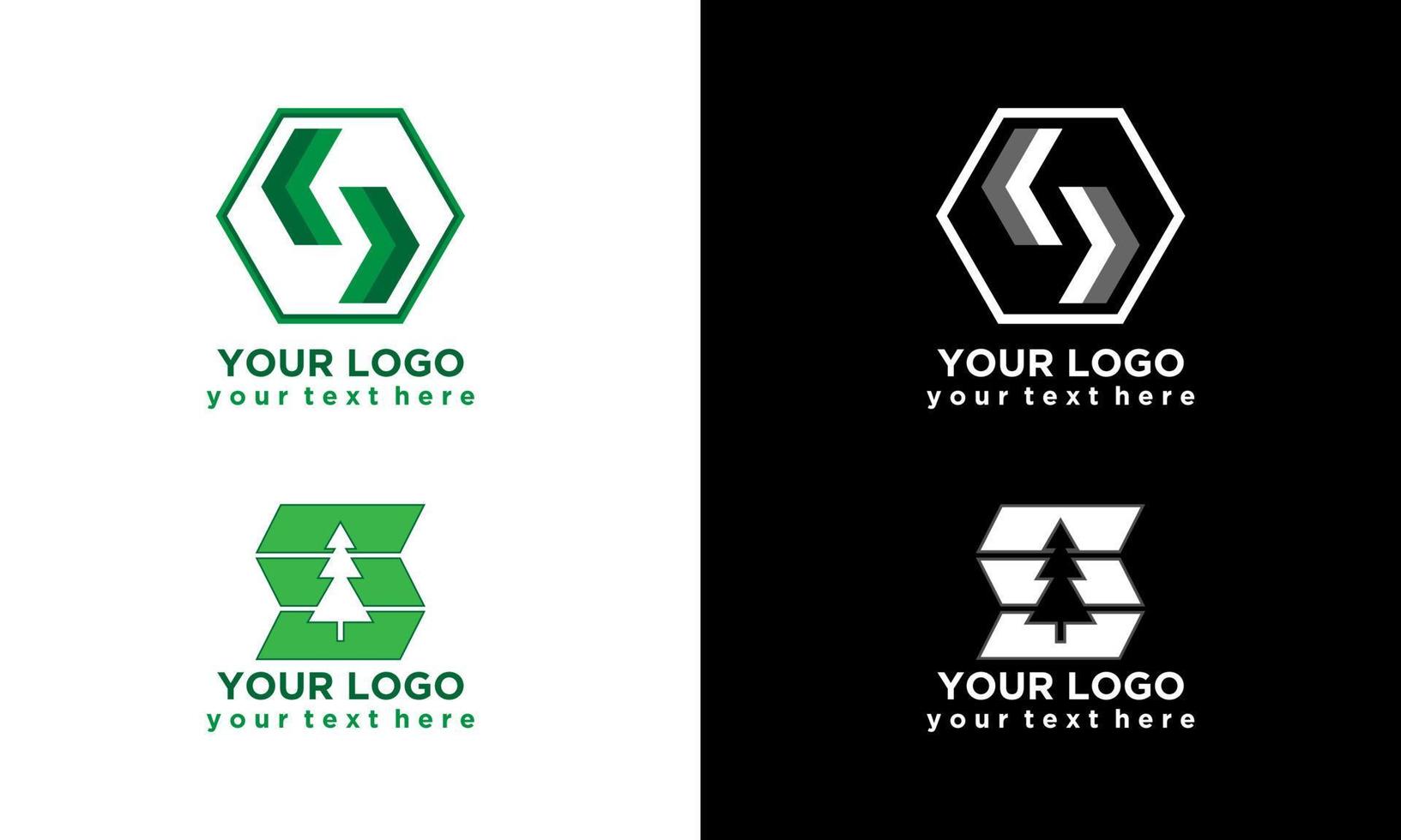 letter S green company vector logo template