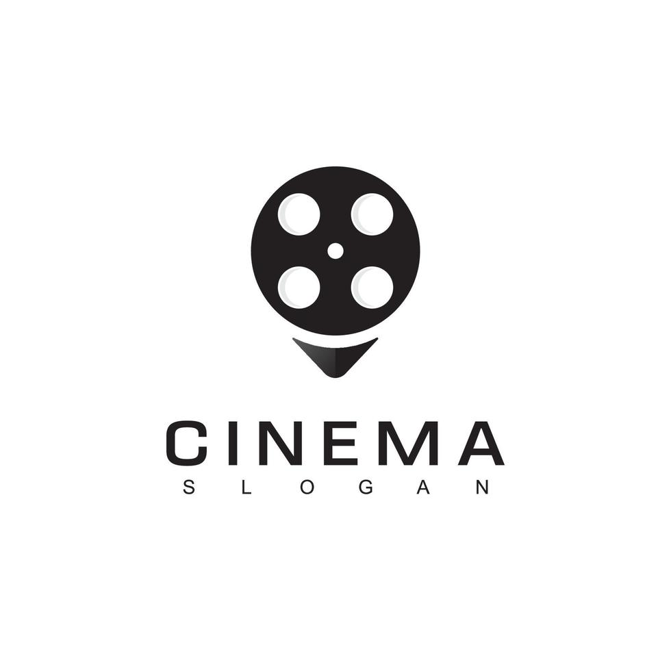 plantilla de vector de logotipo de cine aislada sobre fondo blanco