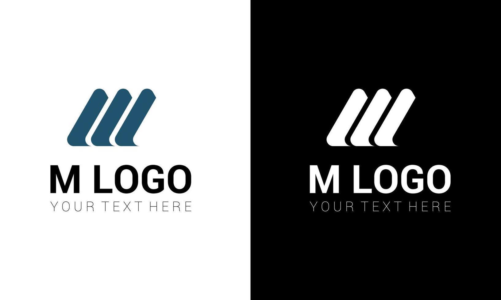 letter m construction business vector logo template blue