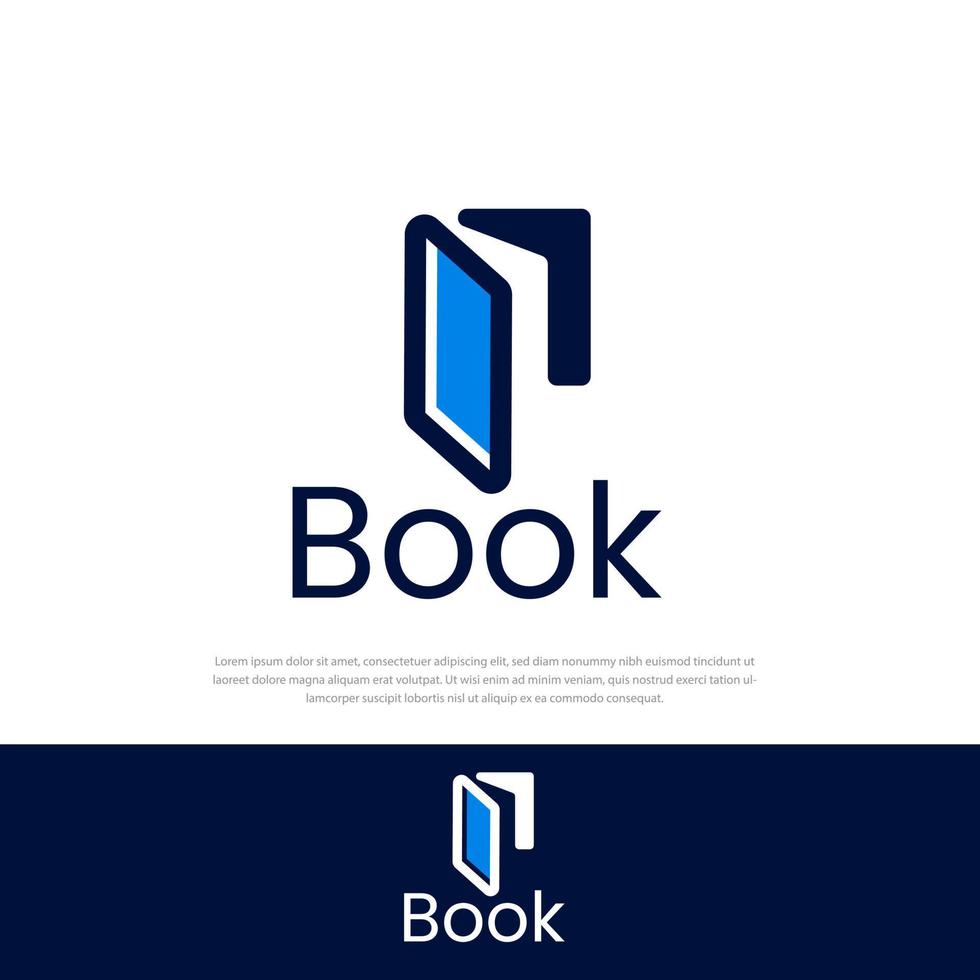 Book design logo, modern symbol education vector illustration, university