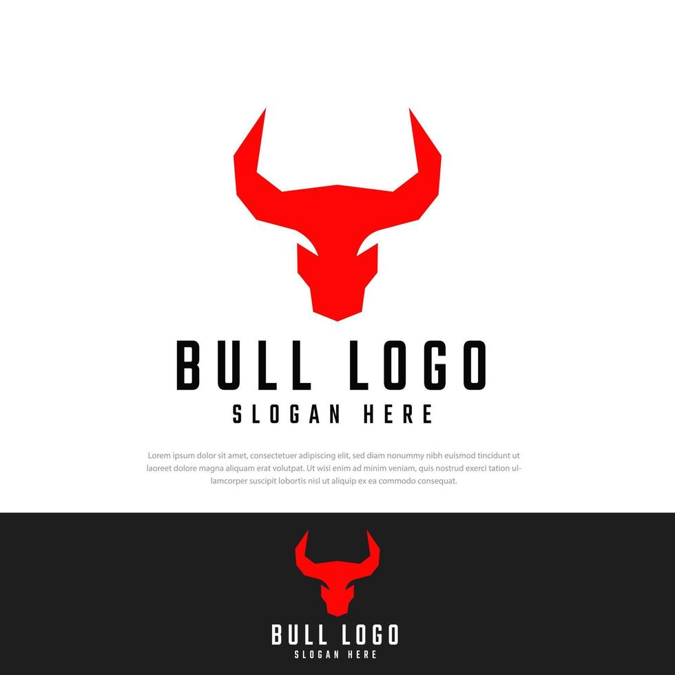 Vector illustration of red bull head logo design, bull symbol