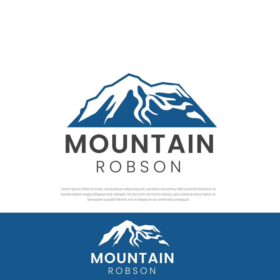 Simple robson mountains logo design vector template