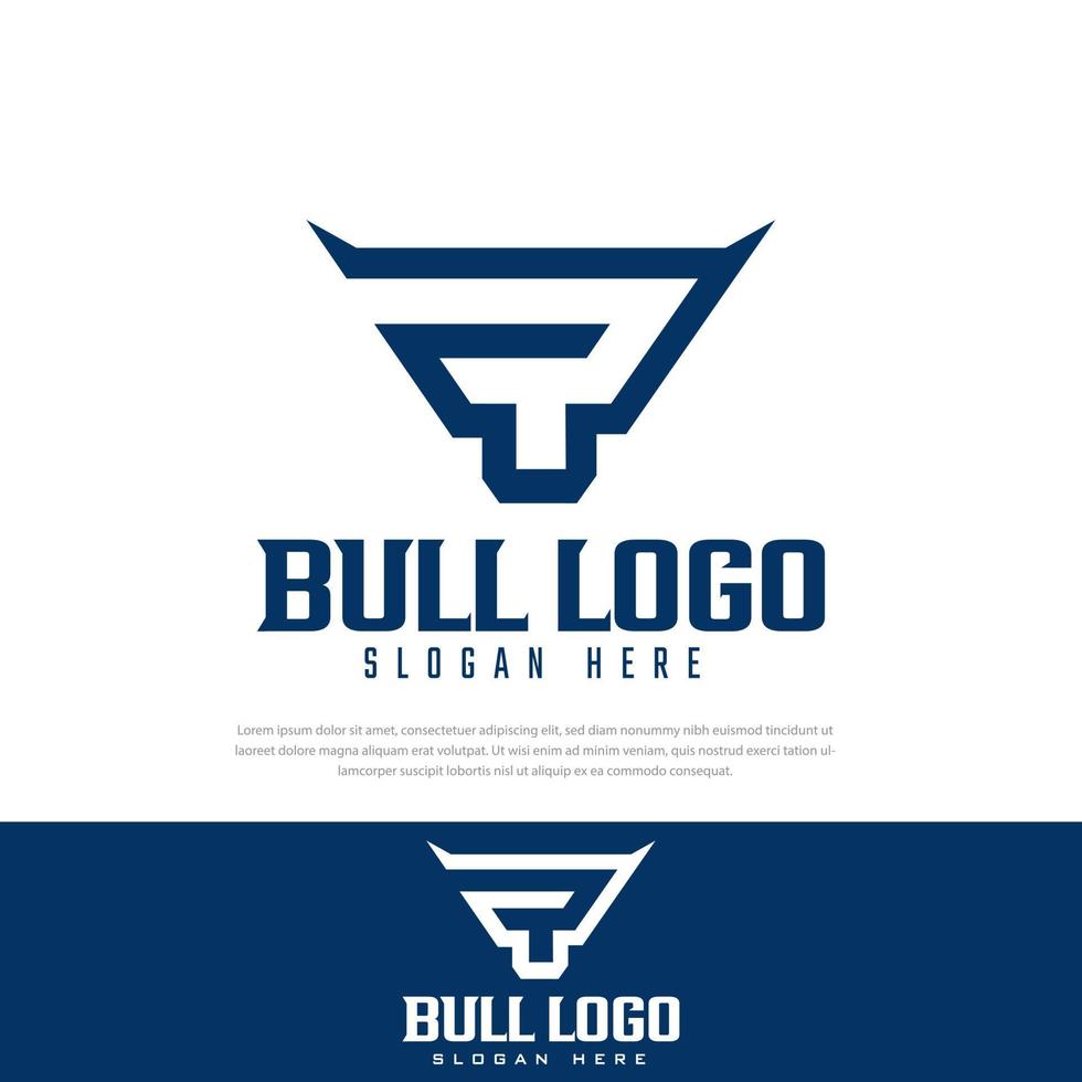 Initial PT logo, bull's head symbol, monogram design template vector