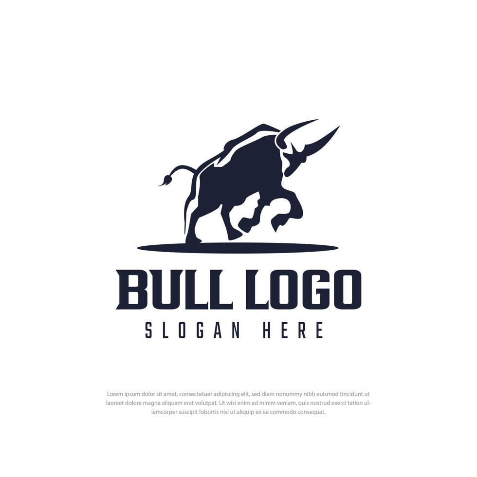 Buffalo Logo Logo template black silhouette, animal symbol, bull, cow vector