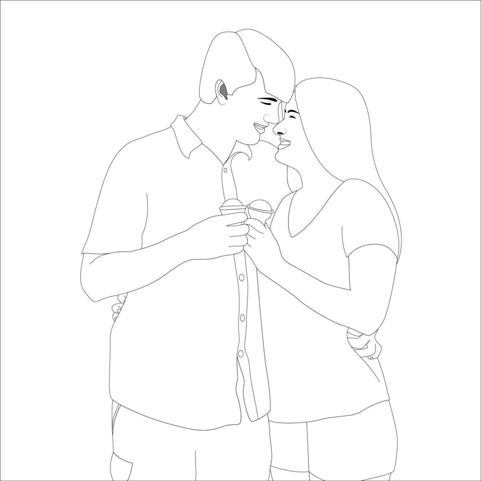 una pareja comiendo helado, ilustración de contorno de personaje de pareja sobre fondo blanco, ilustración vectorial para proyectos del día de san valentín. 5188573 Vector en Vecteezy una pareja comiendo helado, ilustración de contorno de personaje de pareja sobre fondo blanco, ilustración vectorial para proyectos del día de san valentín. 5188573 Vector en Vecteezy