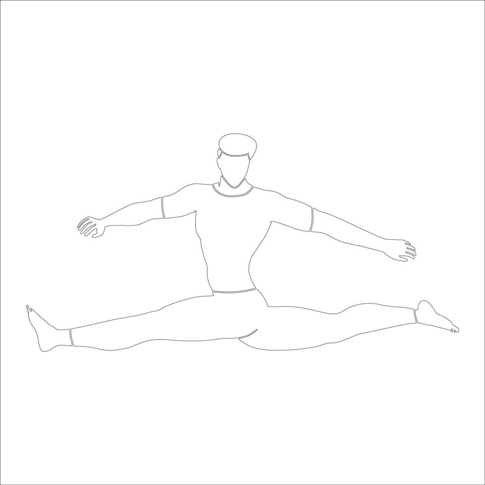 ilustración de contorno de carácter dividido de pierna sobre fondo blanco. vector