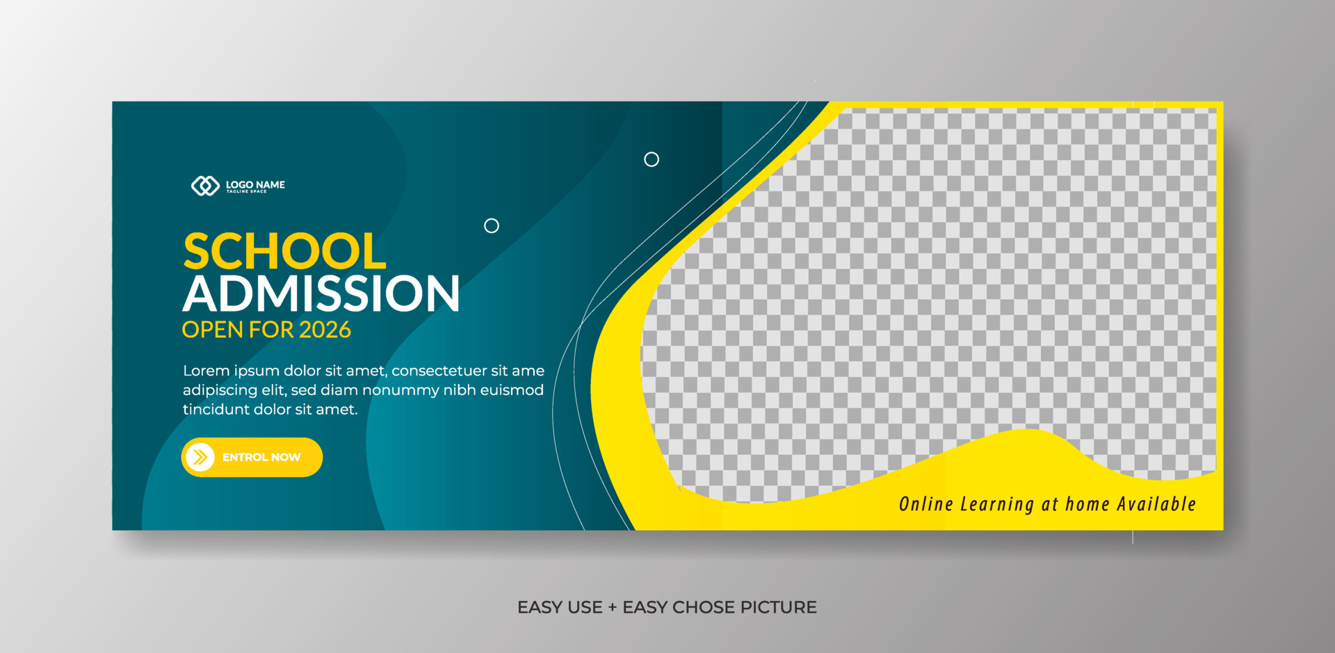 Modern and simple school admissions web banner design template 5189133 ...