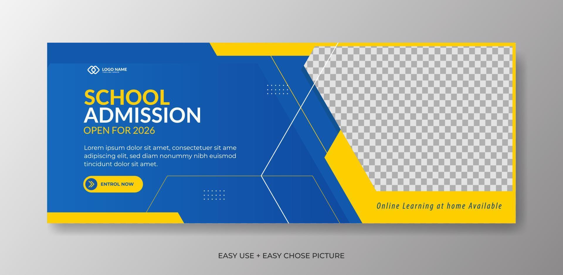 Creative modern banners school admissions design template vector