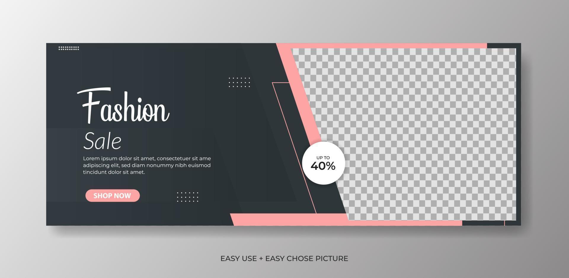 Fashion banner template vector illustration