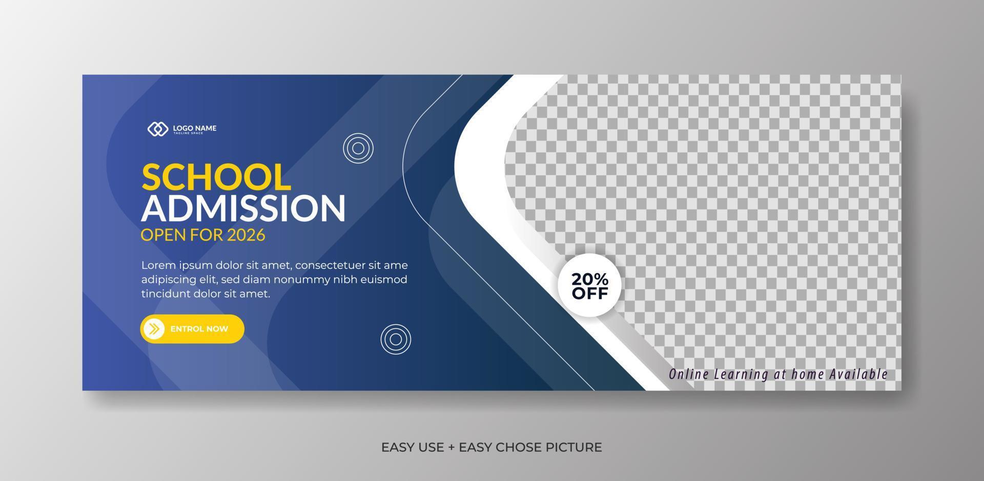 Creative modern banners school admissions design template vector