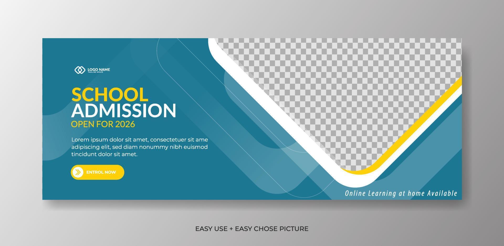 Creative modern banners school admissions design template vector