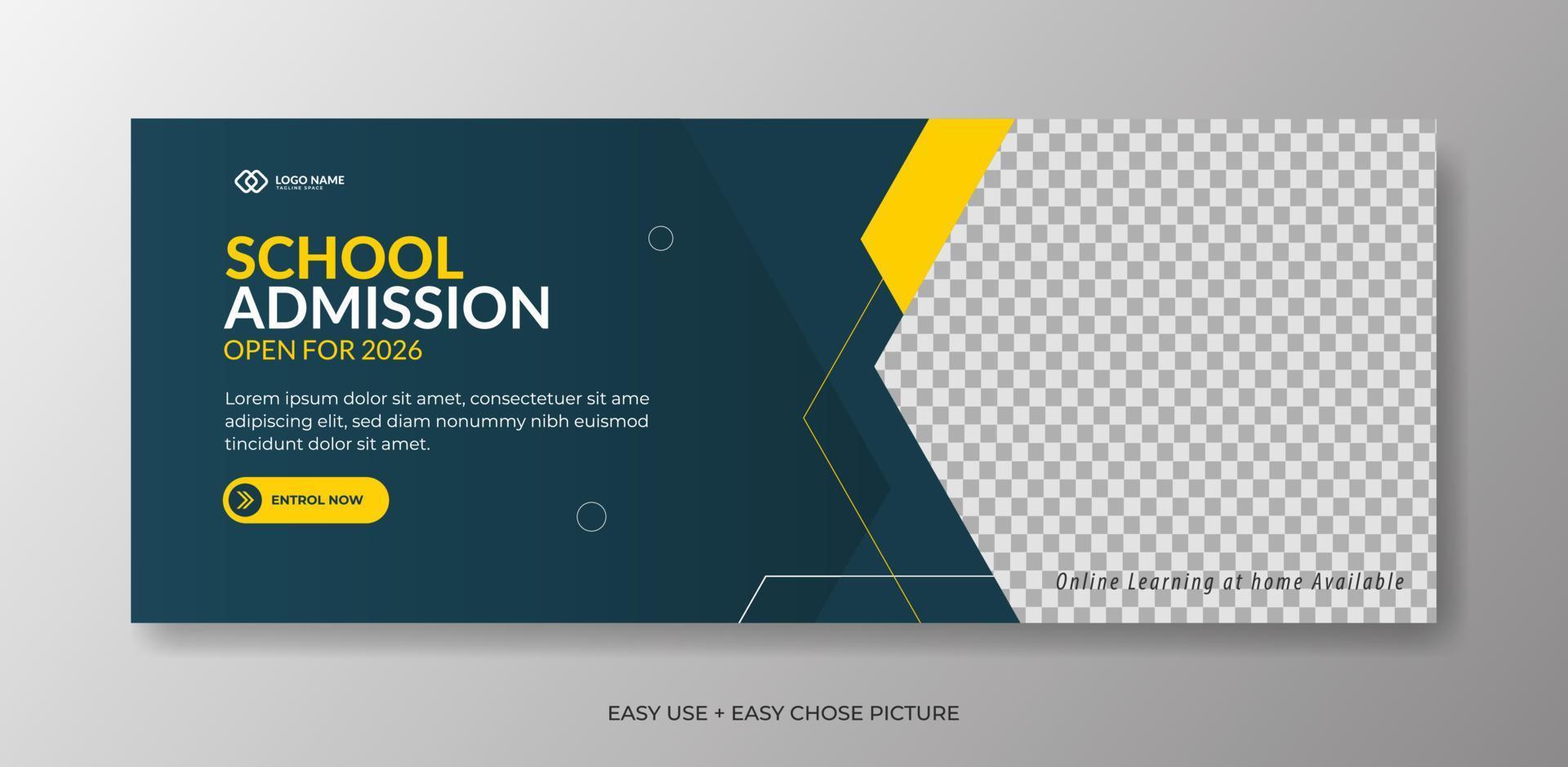 Creative modern banners school admissions design template vector