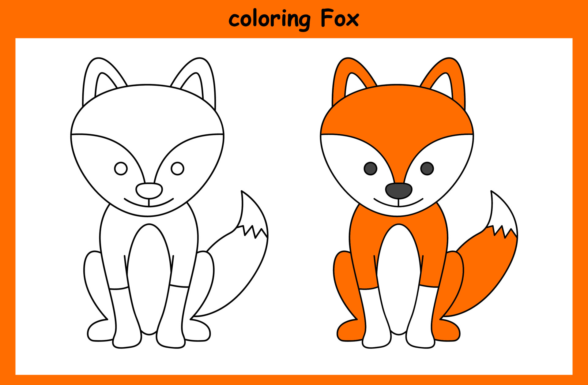 Child's drawing of a fox