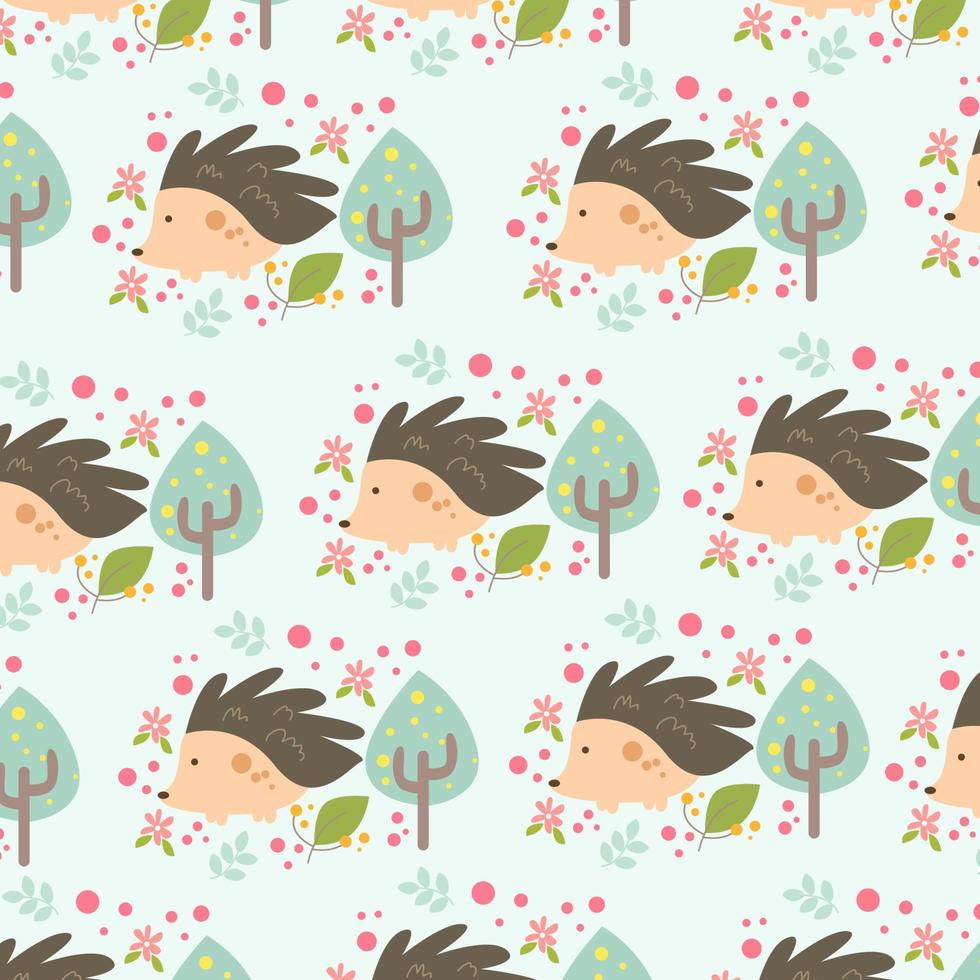 cute hedgehog vector pattern