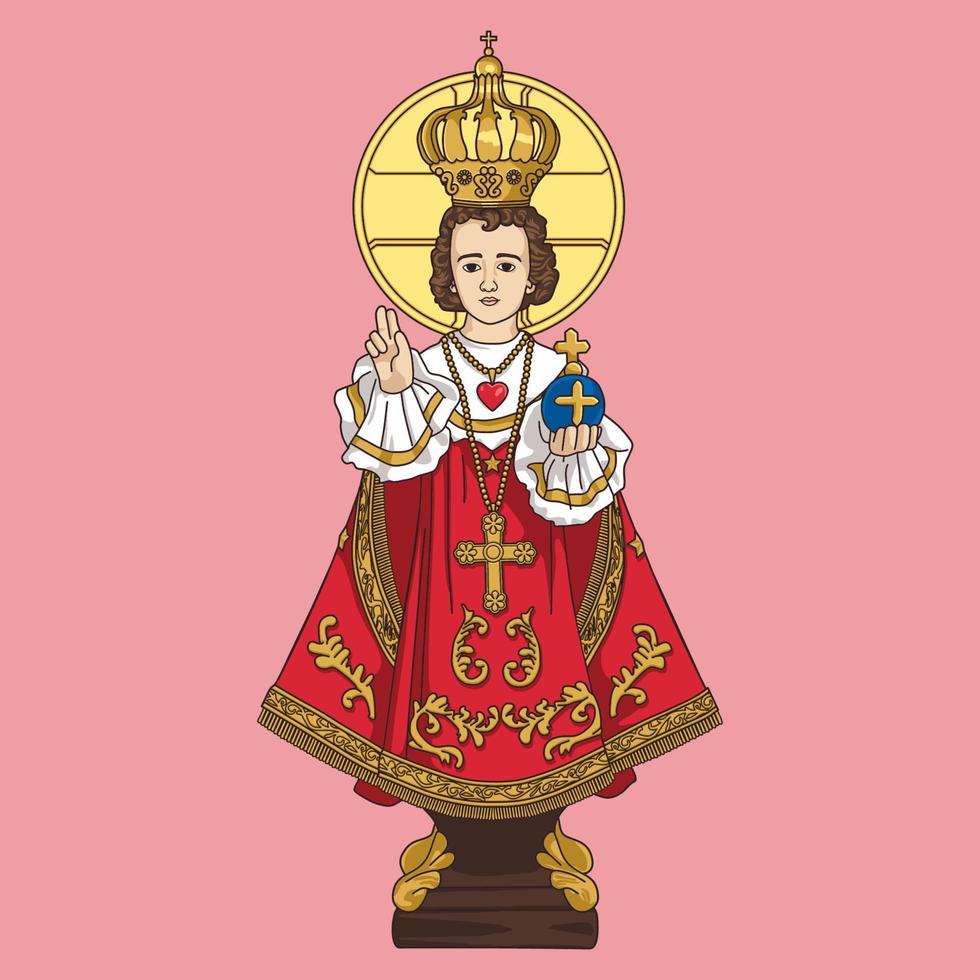 Infant Jesus of Prague Colored Vector Illustration