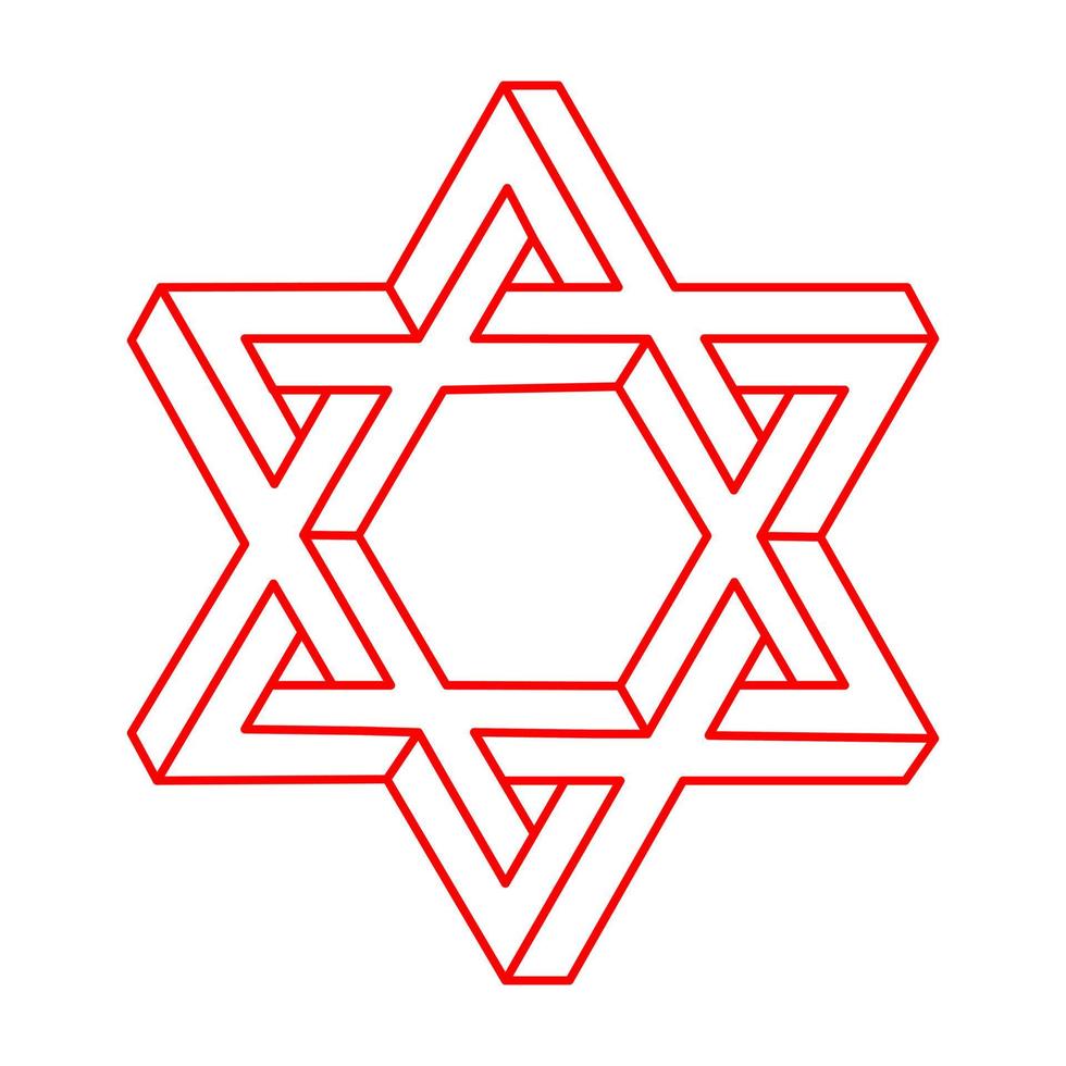 Impossible optical illusion shapes. Logo. Optical art. Impossible figures. Line art. Unreal geometric object. vector