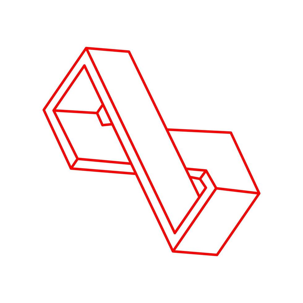 formas de ilusión. objetos de geometría 3d. logo. figura de ilusión óptica. geometría sagrada. arte óptico. vector