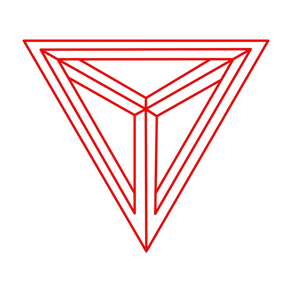 Impossible shapes. Logo. Optical illusion. Abstract eternal geometric object. Line art. Impossible endless outline. Impossible geometry symbol on a white background. Optical art. Escher paradox. vector