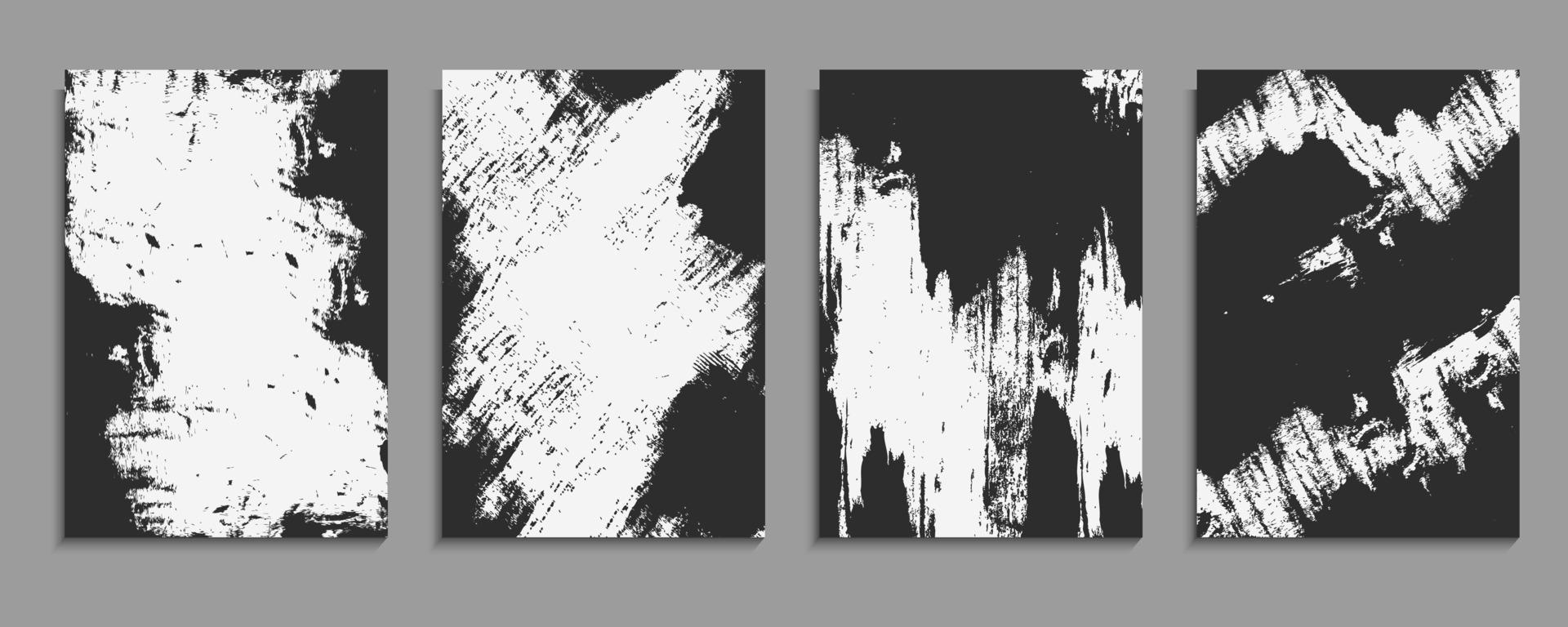 Set Of Minimal Grunge Textured Design Template In White Background vector
