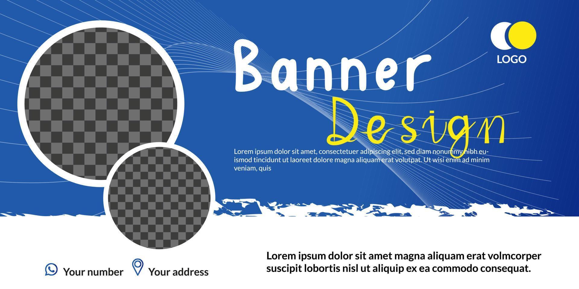 Background Banner Template Design for Digital Marketing , Editable Social Media Banner and Cover Template vector