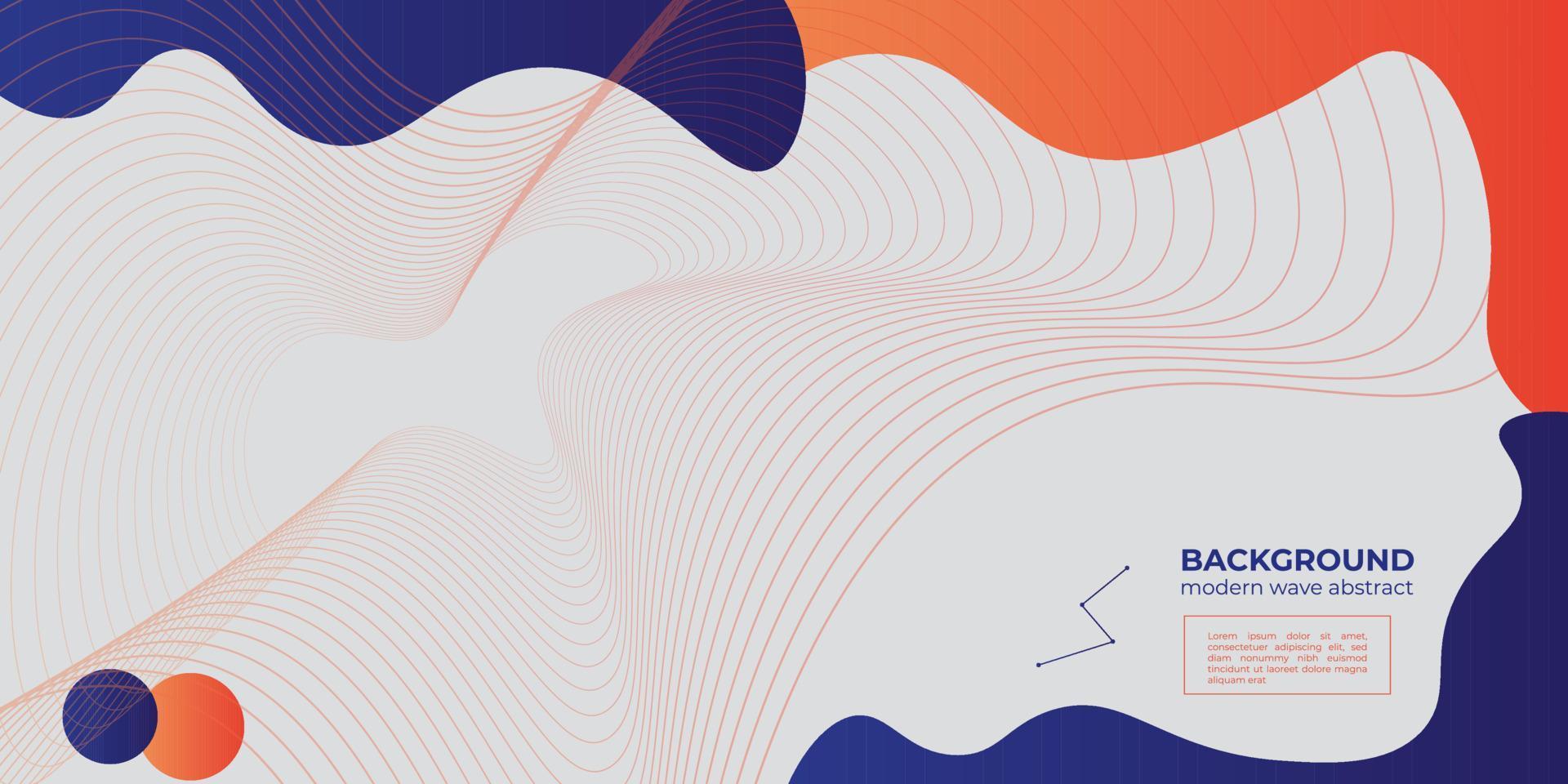 blue and orange wave line abstract background modern hipster futuristic graphic vector