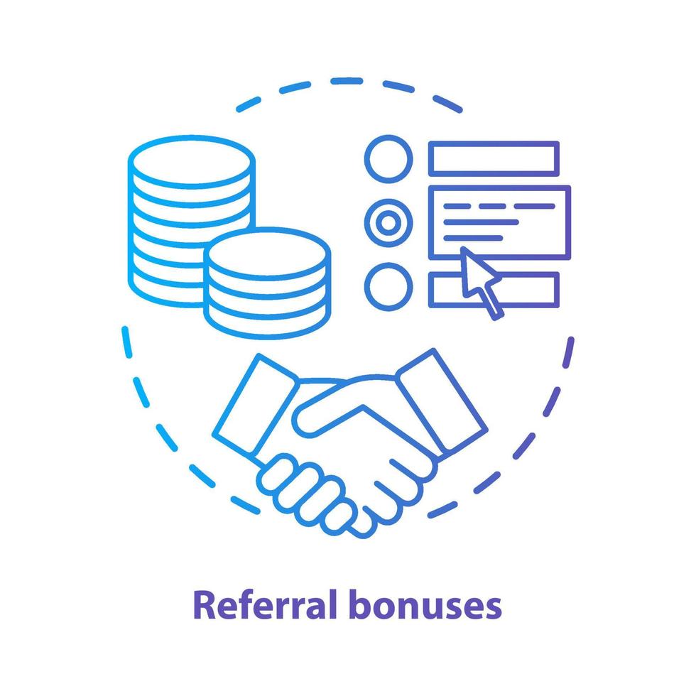 Casino referral bonuses concept icon. Reward program idea thin line illustration. Referral awards, incentives and benefits. Redeem points. Vector isolated outline drawing