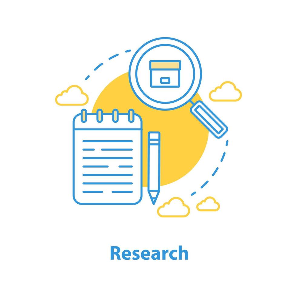 Research concept icon. Information search idea thin line illustration. Vector isolated outline drawing