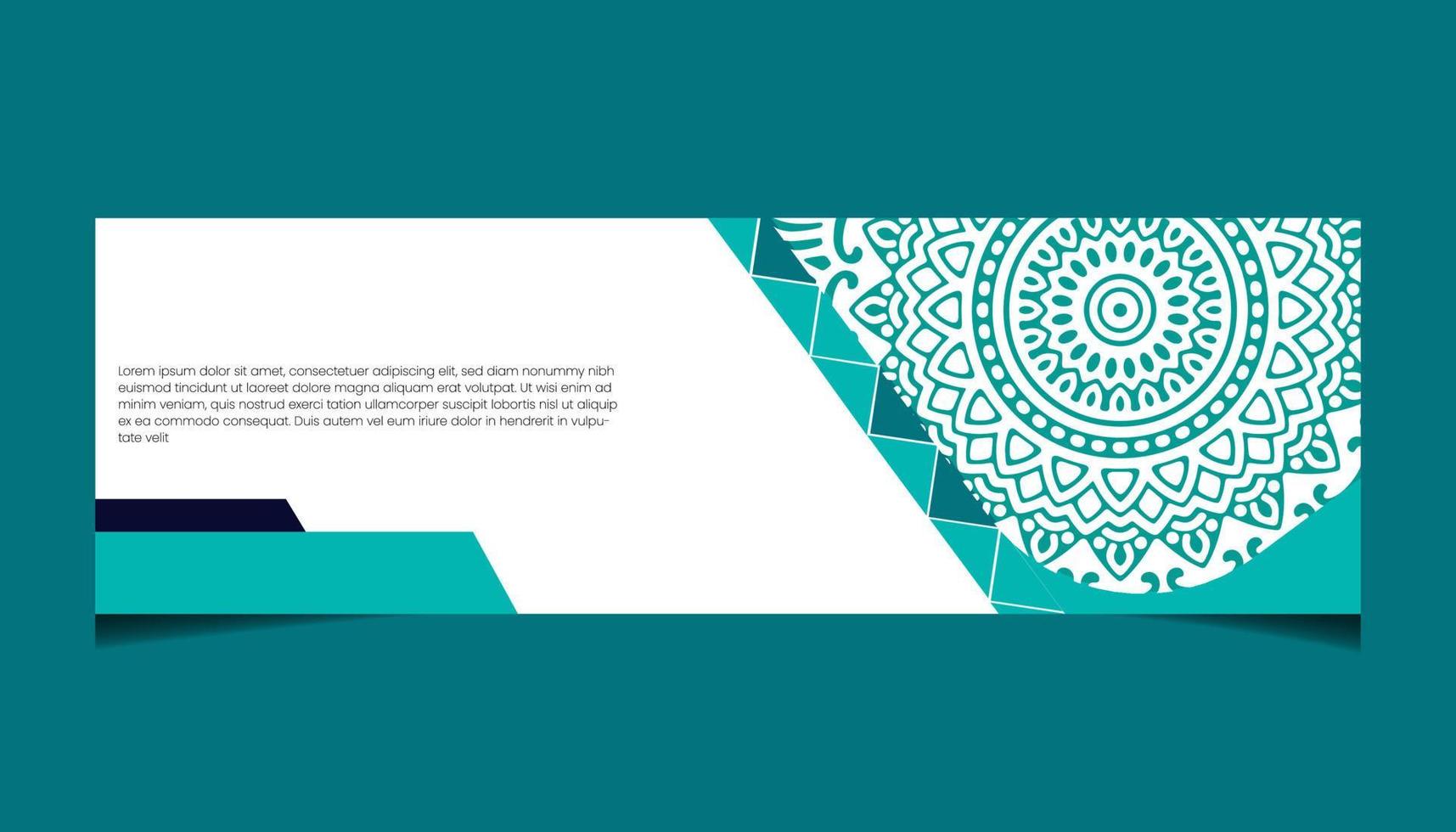 fondo adornado de mandala para negocios de banner web vector