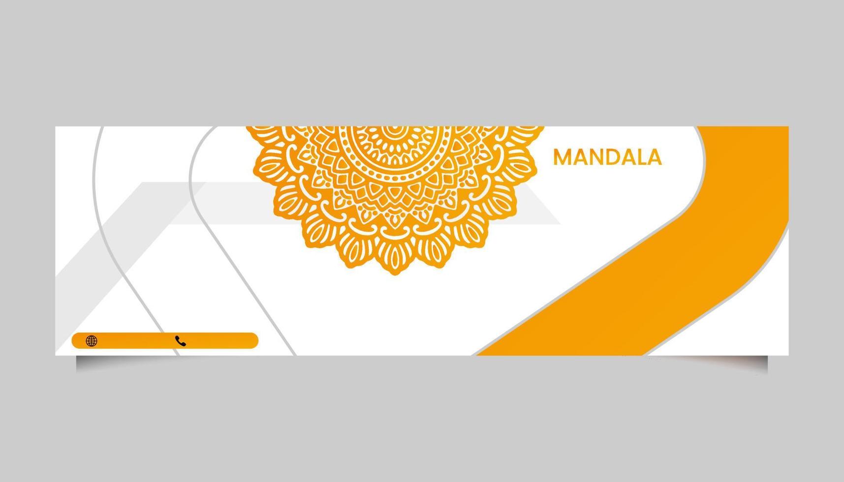 fondo adornado de mandala para negocios de banner web vector