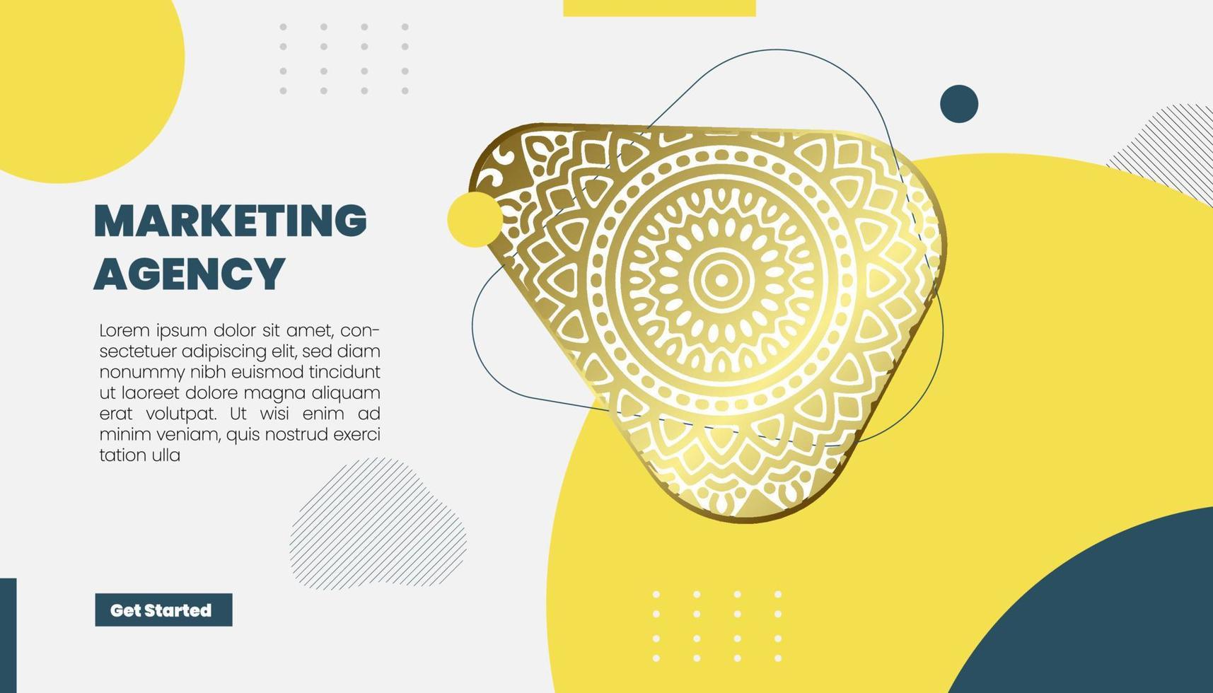 Mandala ornate background for marketing agency vector