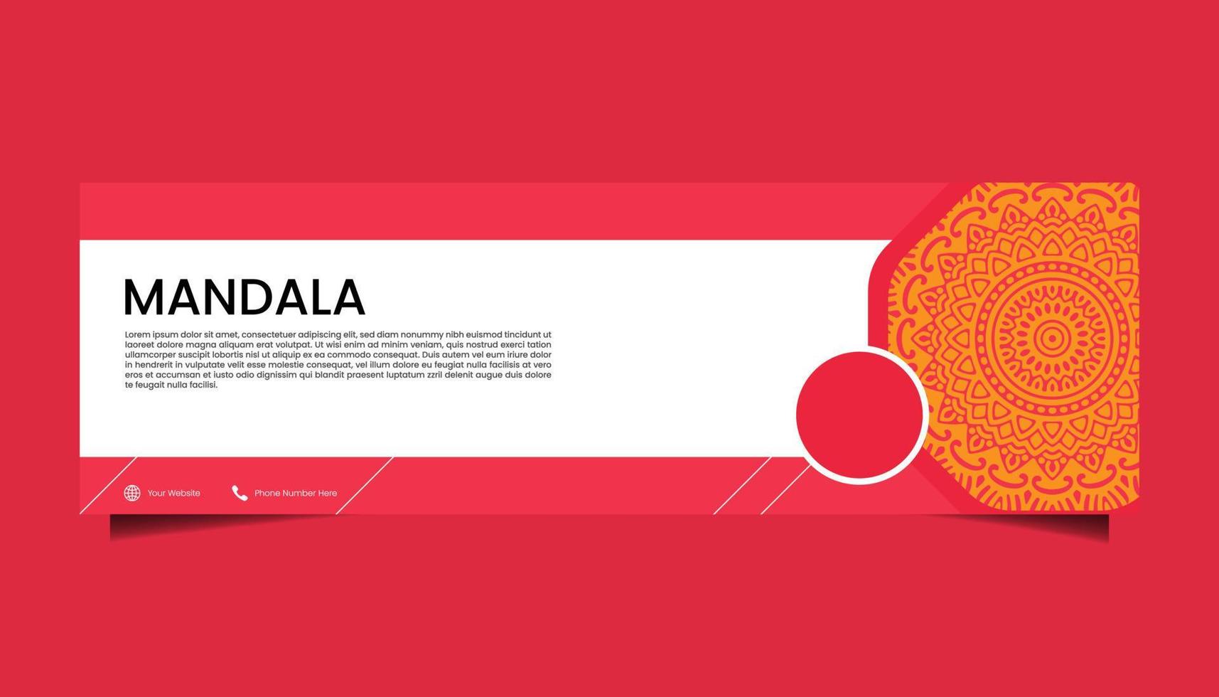 fondo adornado de mandala para negocios de banner web vector