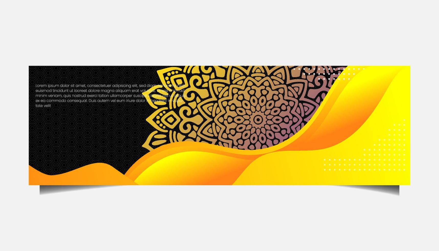 fondo adornado de mandala para negocios de banner web vector