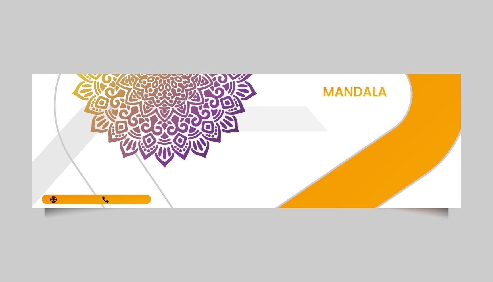 fondo adornado de mandala para negocios de banner web vector