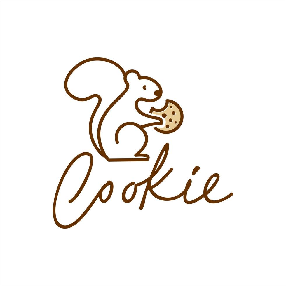 Food Business Logo Bakery and Cookie Shop with Squirrel illustration vector