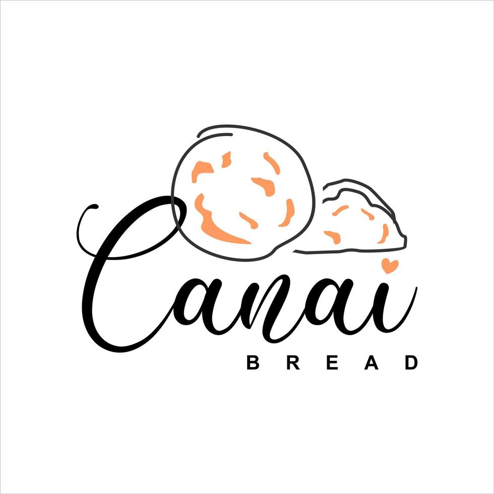 comida logo canai pan panadería vector