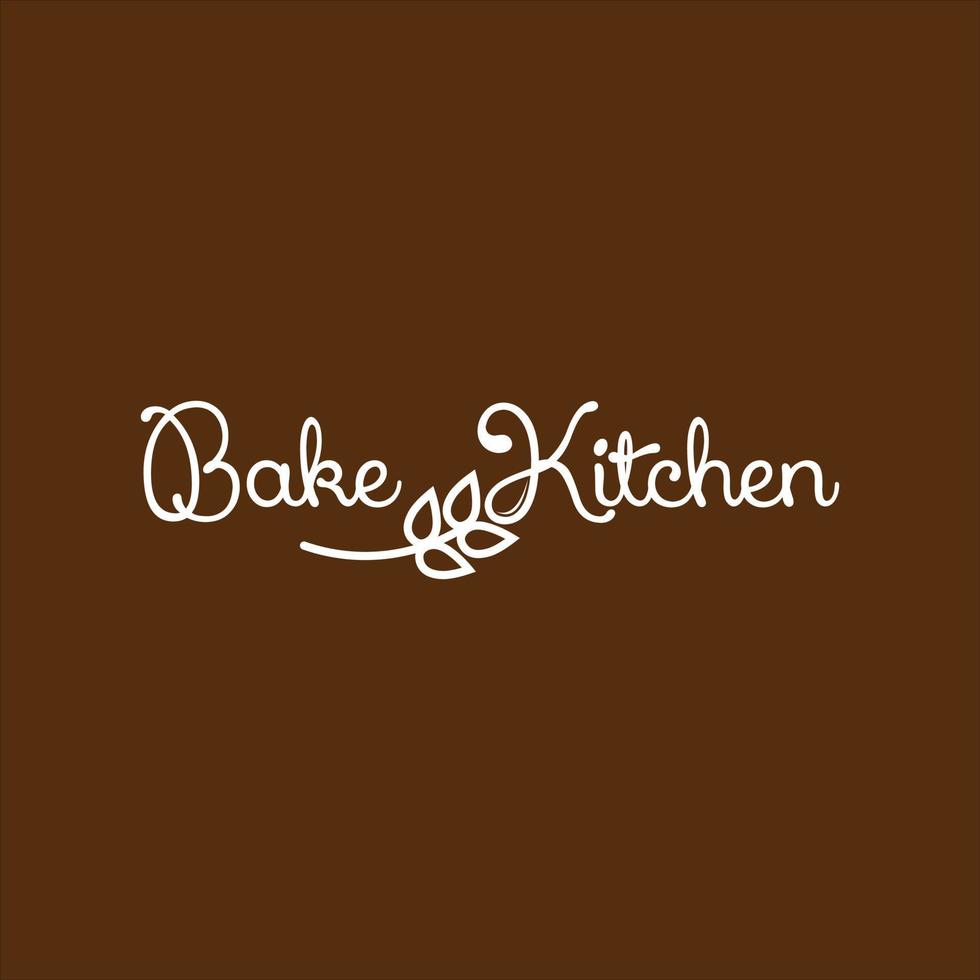 texto simple panadería logo hornear cocina vector