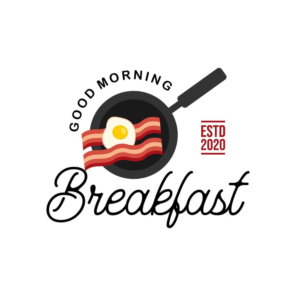 Breakfast Fried Egg and Bacon Illustration vector