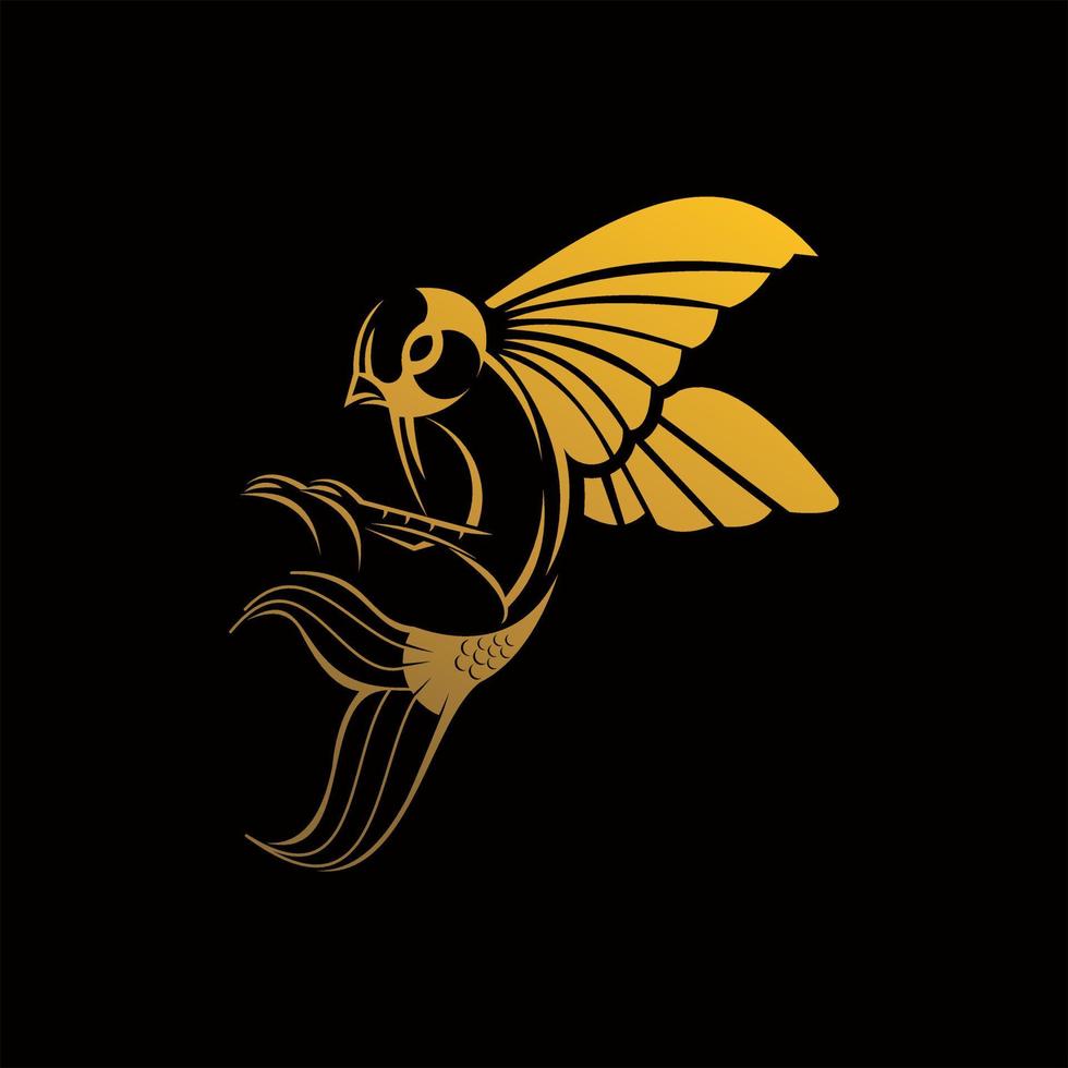 Bird fish tail hybrid animal vector