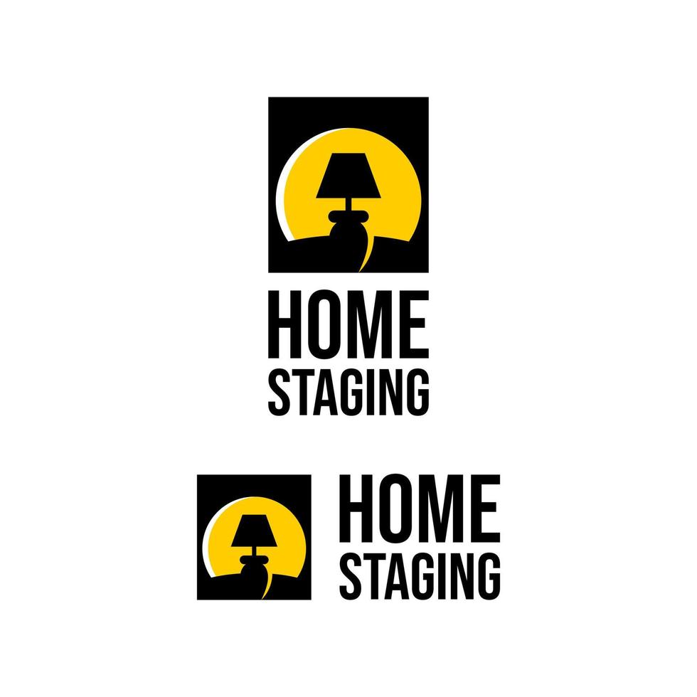 home staging cabinet lamp light property label vector