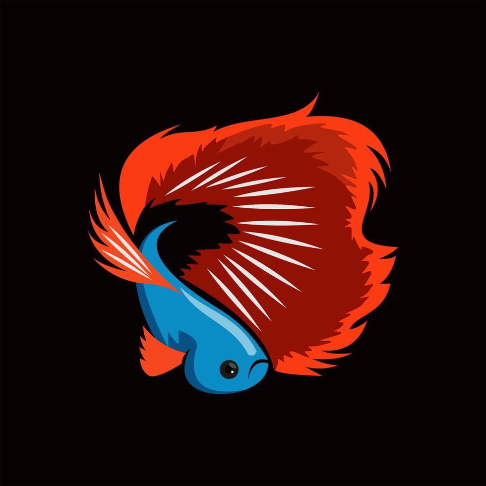 Animal illustration beta fish vector with flat color