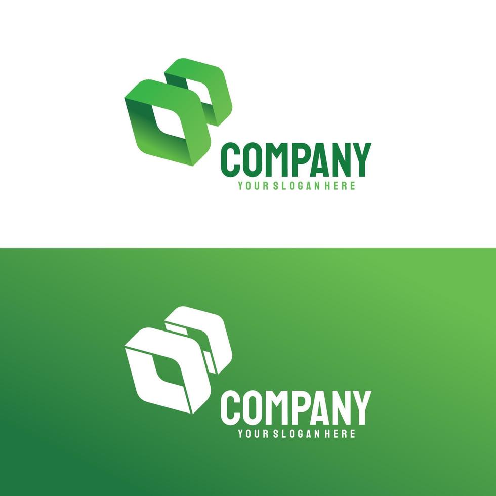 Abstract logo shape resembling green gradient arrow suitable for financial or property companies vector