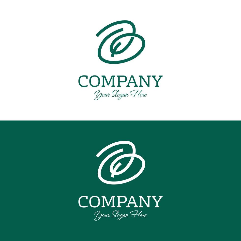 logotipo simple de letra b y hoja adecuado para negocios de belleza y salón vector