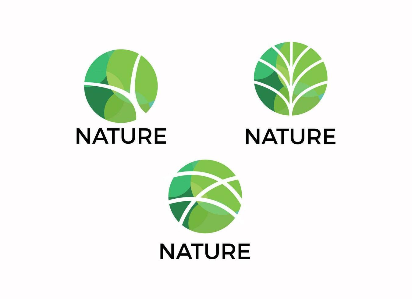 Ilustración de vector de logotipo minimalista de círculo de naturaleza.