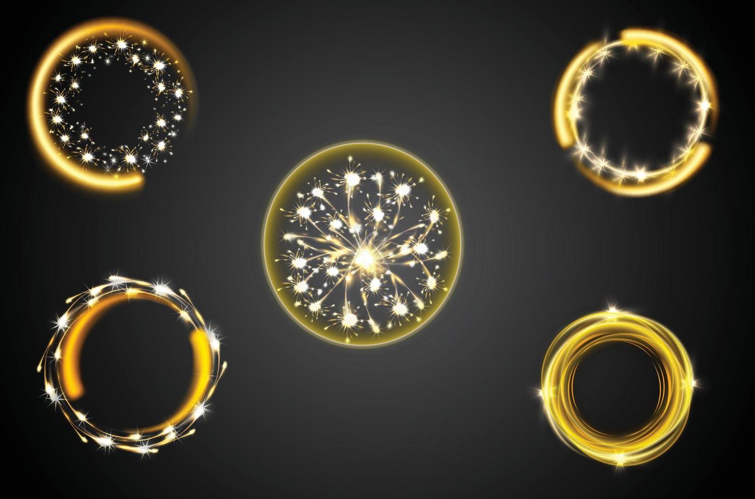 sparklers from burning sparkler  pyrotechnics effects  magical lights moving in circle vector