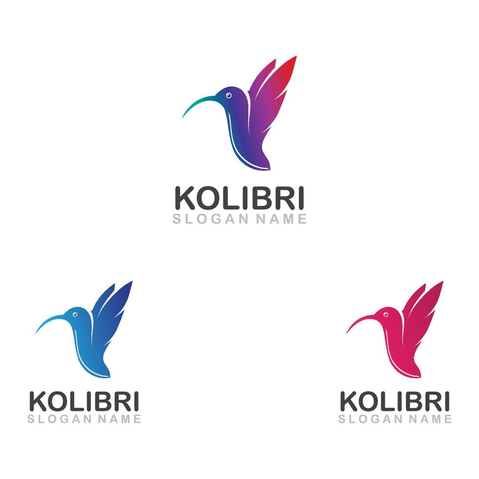 resumen colorido colibrí colibri pájaro logo línea contorno monoline vector