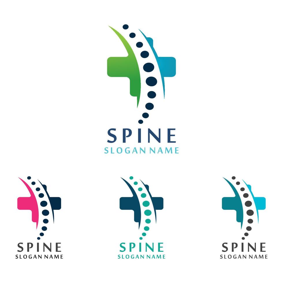 Spine chiropractic Care logo designs concept, Backbone Logo template vector