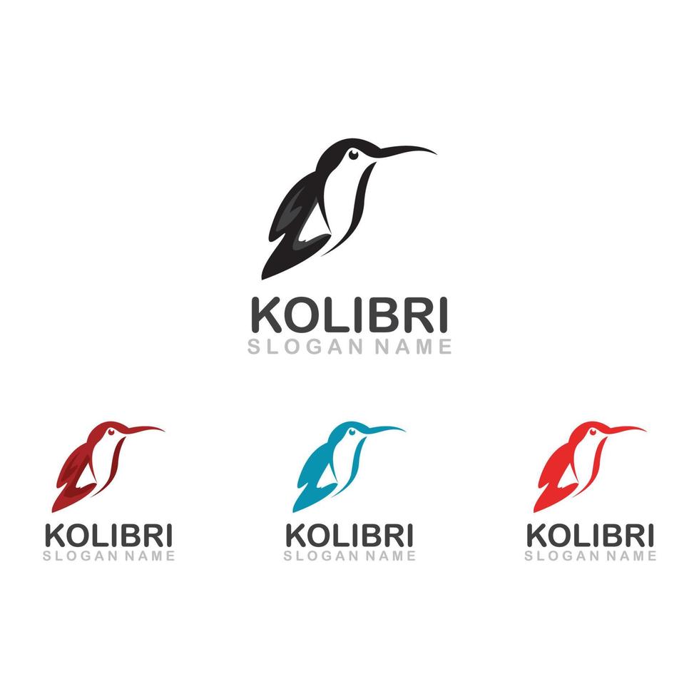 resumen colorido colibrí colibri pájaro logo línea contorno monoline vector